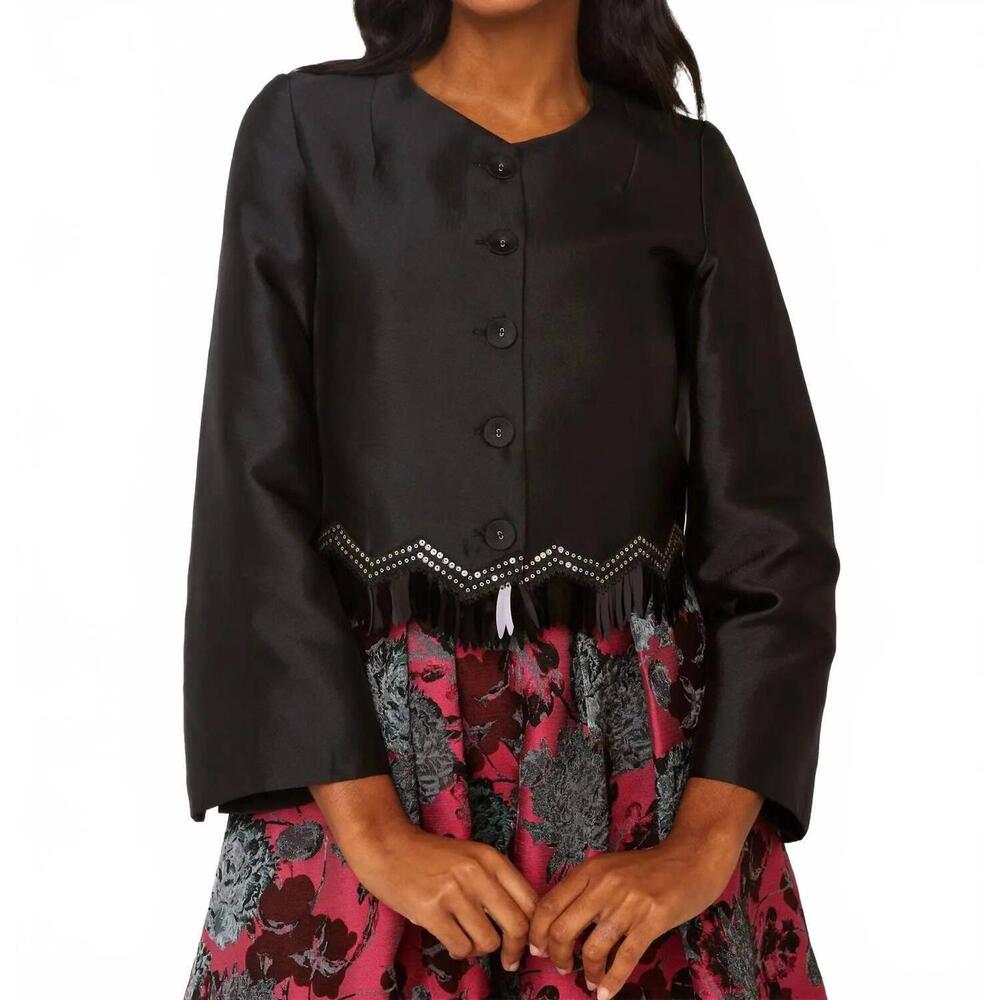 NEW ABBEY GLASS kennedy jacket in black mikado